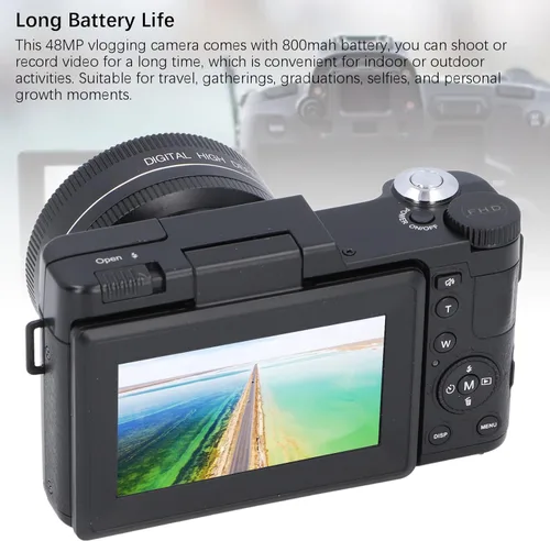 Miniatura 4 de Cámara digital 4K para fotografía y video, cámara de enfoque automático de 48 MP para YouTube, cámara compacta de viaje con tarjeta SD de 32 GB
