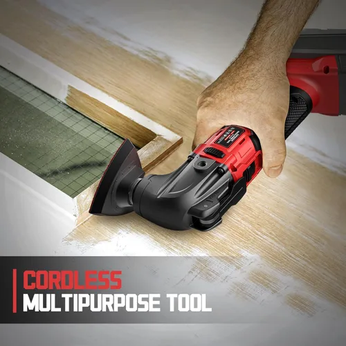 Miniatura 6 de Cerycose Herramienta oscilante inalámbrica compatible con batería Milwaukee de 18 V, 21000 OPM Max sin escobillas con mango auxiliar, Rojo