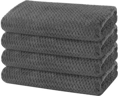 Miniatura 17 de KinHwa Toallas de mano de microfibra para baño, toallas faciales suaves y absorbentes, toallas de mano grises para baño, paños de lavado para spa