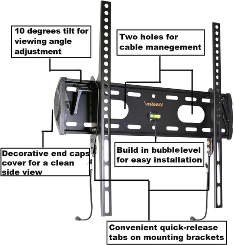 Miniatura 2 de VideoSecu Soporte de pared de TV inclinable de perfil bajo para LG 43LF6300 49UF6700 49LF5500 49LF6300 37LK450 37LV3500 42LK450 42LK520 47LK520