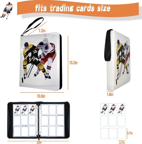 Miniatura 4 de Álbum de Tarjetas de Hockey, Carpeta de Tarjetas de Intercambio de 9 Bolsillos con 50 Fundas Extraíbles, Compatible con 900 Tarjetas Deportivas