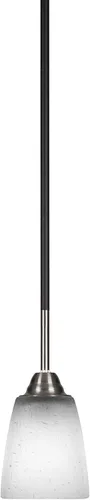 Miniatura 245 de Toltec Lighting Paramount - Mini colgante de 1 luz en acabado negro mate con cristal de arte perla de 7 pulgadas y estilo negro