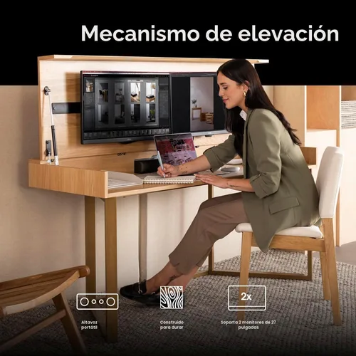 Miniatura 3 de Escritorio convertible, escritorio de oficina en casa simple y moderno con almacenamiento, escritorio plegable en mesa de comedor, mesa de comedor