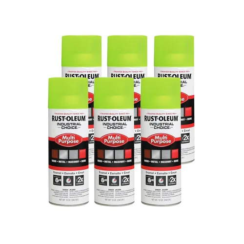Miniatura 18 de Aerosol de esmalte Rust-Oleum para uso general; envase de 16 onzas líquidas; lata de aerosol, Blanco brillante, 6 BLANCO BRILLO