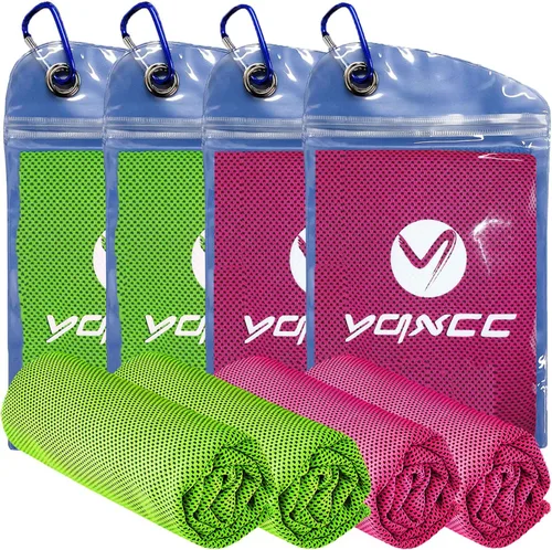 Miniatura 16 de YQXCC Paquete de 4 toallas refrescantes, 40 x 12 pulgadas, toalla de cuello frío hielo, microfibra suave y transpirable para gimnasio, yoga, golf
