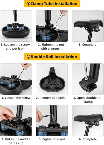 Miniatura 8 de ROCKBROS Asiento de bicicleta de espuma viscoelástica, sillín de bicicleta cómodo e impermeable para bicicletas de ciudad, MTB y carreras