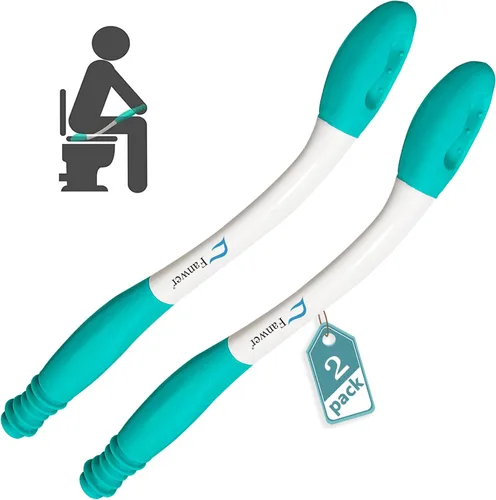 Fanwer Ayudas de inodoro para limpiar la parte inferior, herramientas de limpiaparabrisas de 15.7 pulgadas de largo alcance, comodidad de glúteos,