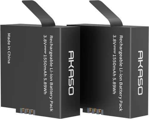Miniatura 3 de AKASO Brave 8 y Brave 8 Lite 2X 1550mAh Batería recargable de cámara de acción con cargador dual USB