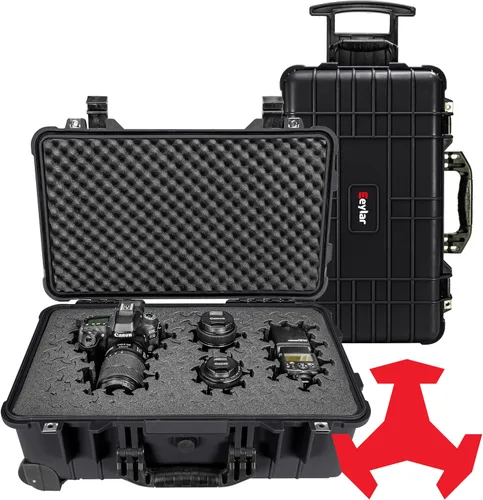 Miniatura 13 de Eylar Estuche rígido de 22 pulgadas con rodillo de mano con espuma Ragar XP Crosslink reconfigurable y reutilizable, impermeable, a prueba de golpes
