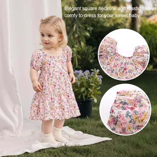 Miniatura 3 de Zanie Kids Vestidos de Pascua para niñas, vestido de verano para niñas, ropa de juego, trajes de fotos familiares
