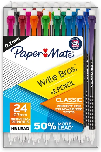Paper Mate Lápices Mecánicos 0.7mm Write Bros. Classic Number 2 Juego de Lápices Suministros de Oficina Suministros para el Aula Lápices para