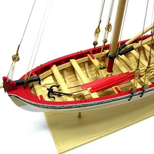 Miniatura 3 de Model Shipways 18th Century Longboat Kit de modelo de madera 1:48 – Nivel principiante a intermedio – Plancha en marco – Kit modelo de barco