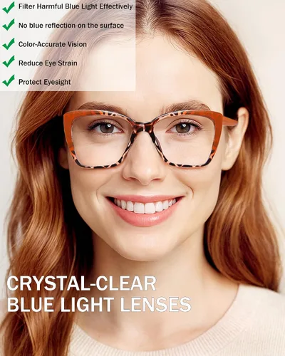 Miniatura 8 de EYEURL Oversized Cat Eye Reading Glasses for Women Blue Light Computer Readers Spring Hinge Fashion Large Eyewear