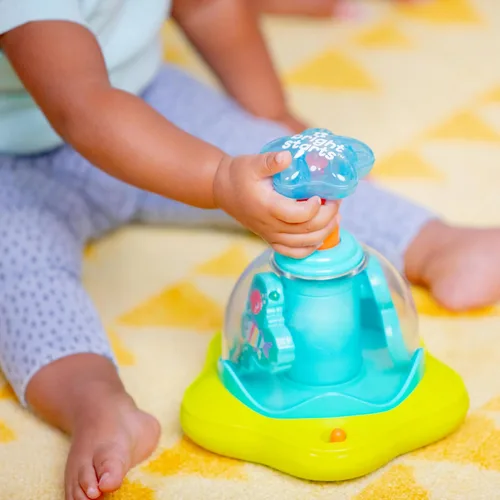 Miniatura 8 de Bright Starts Juguete giratorio, de presionar y brillar, de causa y efecto, musical para bebés, a partir de 6 meses+ Prensa y resplandor