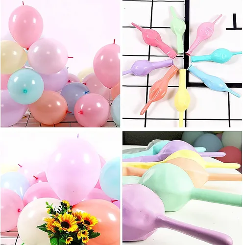 Miniatura 5 de IN-JOOYAA Globos de enlace rosa bebé de 12 pulgadas, 100 globos de látex de enlace rápido para sesión de fotos, baby shower, decoración de fiesta