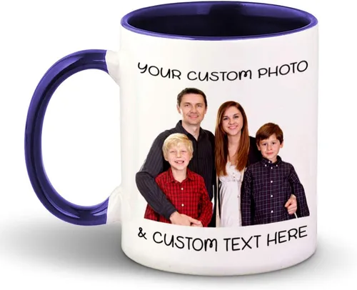Miniatura 15 de Taza de café en forma de corazón personalizada foto foto y texto taza de té cerámica 11 oz Mango de corazón