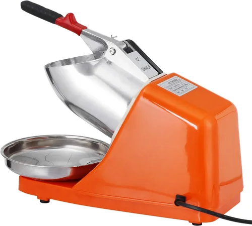 Miniatura 8 de SUPER DEAL Máquina de afeitar de hielo eléctrica de 300 W mejorada para hacer cono de nieve, 200 libras (naranja)