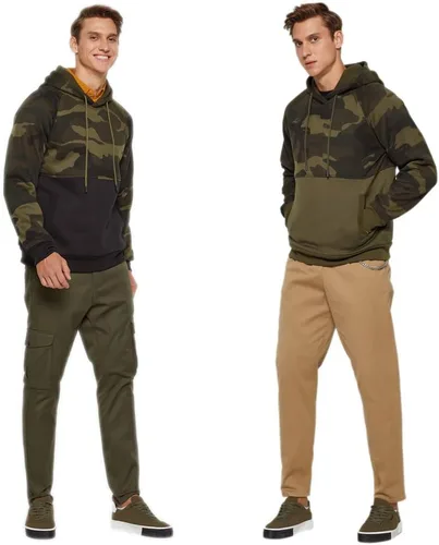 Miniatura 4 de LBL - Sudaderas con capucha para hombre, de mezcla suave, con forro polar, con bolsillo tipo canguro