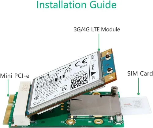 Miniatura 5 de HLT Adaptador Mini PCI-E con ranura para tarjeta SIM