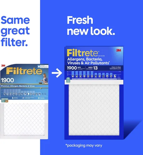 Miniatura 2 de Filtrete - Paquete de 2 filtros de aire para sistemas de climatización centralizada de 1900 MPR, que filtran alérgenos por completo para una vida