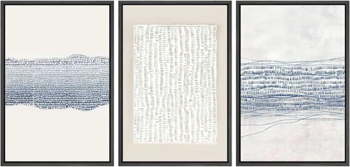 Miniatura 30 de SIGNWIN Lienzo enmarcado para pared, arte con pinceladas de flujo neutro en tonos beige abstractos, ilustraciones, arte moderno, decorativo
