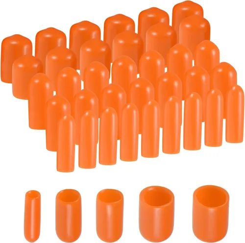 Miniatura 57 de uxcell 100 tapas redondas de goma para extremos de goma, tapas protectoras de rosca de tornillo de 1/2 pulgadas, 5/8 pulgadas, 3/4 pulgadas, 7/8
