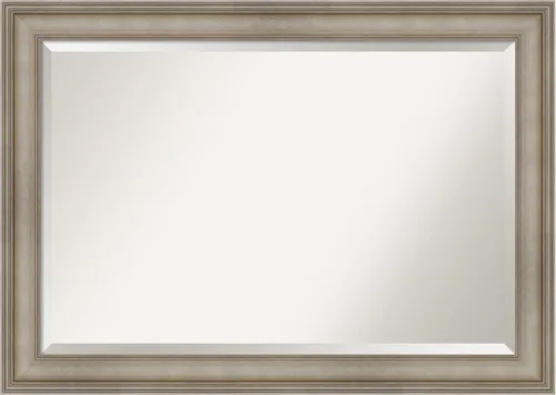 Miniatura 8 de Amanti Art Espejo de baño de madera, espejo de pared angosto de plata antigua para usar como espejo de tocador de baño sobre el fregadero