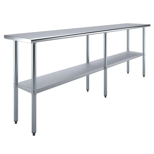 Miniatura 31 de AmGood Mesa de trabajo de acero inoxidable con estante inferior Preparación de alimentos NSF Estación de trabajo utilitaria