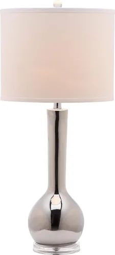 Miniatura 4 de SAFAVIEH Lighting Collection Mae - Lámpara de mesa moderna y contemporánea de cerámica plateada de 31 pulgadas para dormitorio, sala de estar, Blanco