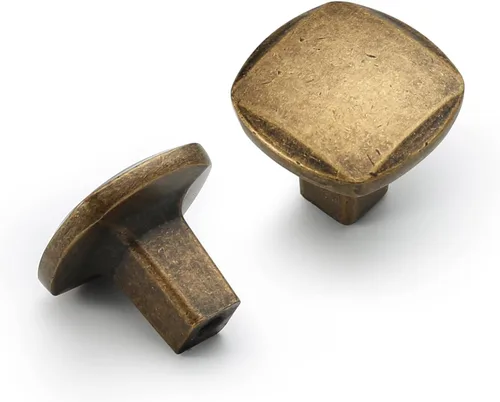 Miniatura 18 de Amerdeco Paquete de 10 tiradores de gabinete de latón antiguo de 3 pulgadas (76mm) para cocina, tiradores vintage retro para armarios, manijas