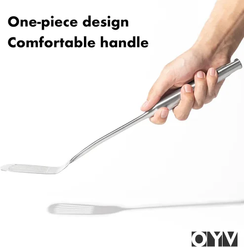 Miniatura 5 de OYV Juego de espátulas de acero inoxidable 18/10, espátulas de metal de 15 pulgadas para uso en cocina, 1 espátula ranurada + 1 espátula sólida