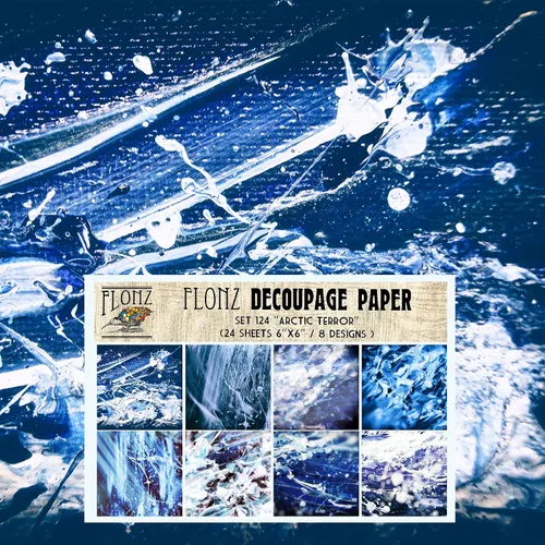 Miniatura 4 de Decoupage - Paquete de papel (24 hojas de 6 x 6 pulgadas), color negro y azul, color negro y azul, papel con patrón Art Deco sin costuras
