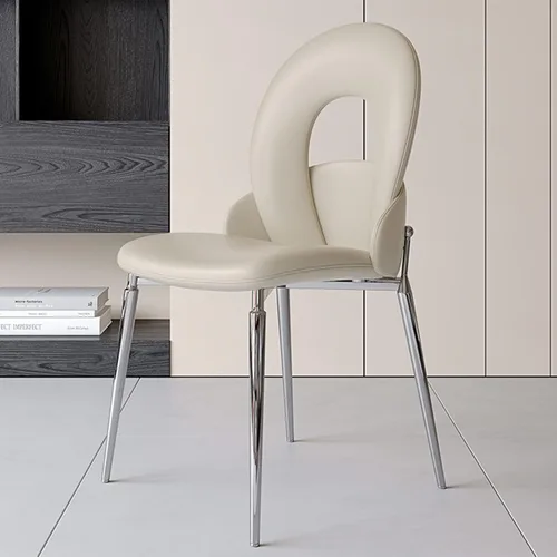 Miniatura 18 de Kitchen Dining Chairs with Genuine Leather,Dining Room Chairs with Metal Legs,Living Room Chair Curved Backrest,Kitchens Chair for Living, Negro