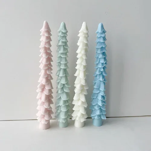 Miniatura 3 de Molde largo para velas de árbol de Navidad, molde de silicona para jabón, cera de soja, resina epoxi, manualidades, fiesta, cena, adornos