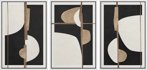 Miniatura 64 de SIGNFORD Impresión en Lienzo Enmarcado Conjunto de Arte de Pared Arte Abstracto Terroso en Tonos Marrón Profundo y Beige Arte Moderno Decorativo