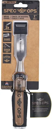 Miniatura 7 de Spec Ops Tools Cincel de madera, hoja de 1 pulgada, hoja de acero de alto carbono, agarre absorbente de golpes