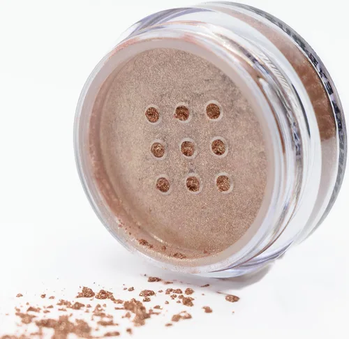 Pure Ziva Adobe Glaze - Pigmento de polvo suelto de sombra de ojos en color bronce cobrizo, color rojo claro, rosa, maceta de polvo mineral con una