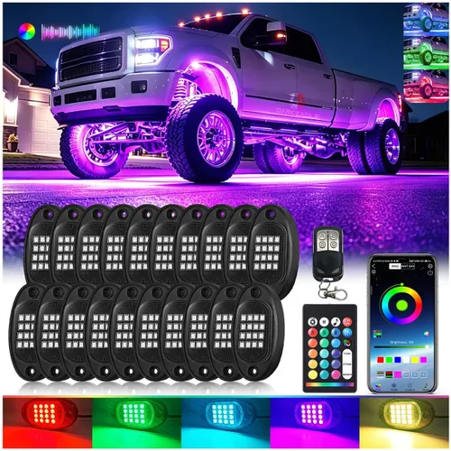 Miniatura 12 de 1 Cápsula de Repuesto para Cápsula Dañada para Luces de Roca LED RGB Segmentadas de 12v Luz Inferior Multicolor Impermeable de Neón para Jeep