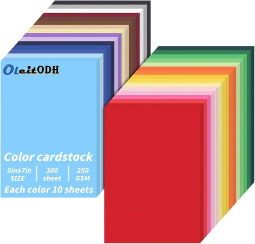 Miniatura 14 de Oleitodh Cartulina de colores a granel 300 hojas, papel de cartulina de 8.5” x 11” 30 colores surtidos papel de construcción, cartulina de 180 g/m²