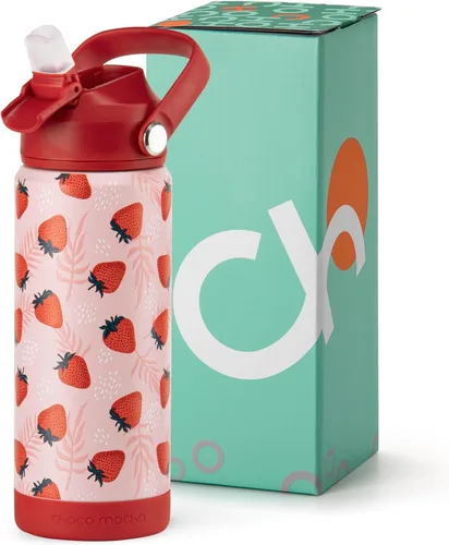 Miniatura 17 de Botella de Agua Choco Mocha para Niños para la Escuela, Botella de Agua Aislada para Niños de Acero Inoxidable para Niños, 14 Oz Camión Monstruo