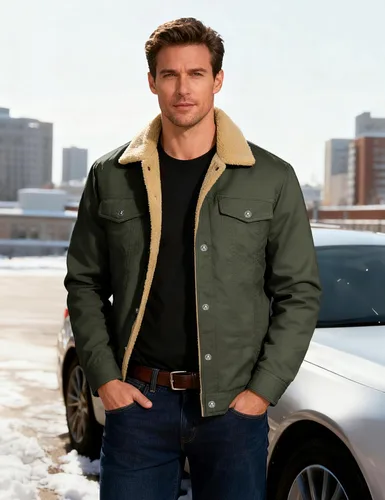Miniatura 2 de MAGCOMSEN - Chaquetas de invierno para hombre, gruesas, con forro polar térmico, chaquetas forradas de algodón cálido tipo sherpa, con múltiples