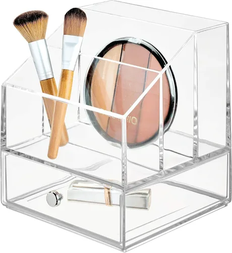 Miniatura 4 de iDesign Clarity - Organizador de paleta de cosméticos con cajón para tocador o gabinete para guardar maquillaje, productos de belleza, accesorios