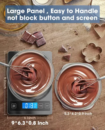 Miniatura 2 de Nicewell - Báscula de alimentos digital de 22 libras, báscula de cocina gris de acero inoxidable, peso en gramos y onzas para cocinar y hornear