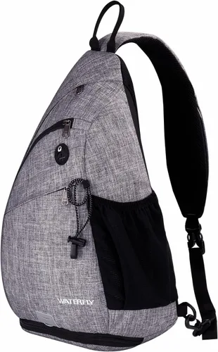 Miniatura 12 de WATERFLY - Mochila con eslinga, bandolera pequeña, bolsa de hombro para hombres y mujeres, para viajes, ciclismo, senderismo, mochila de día Azul