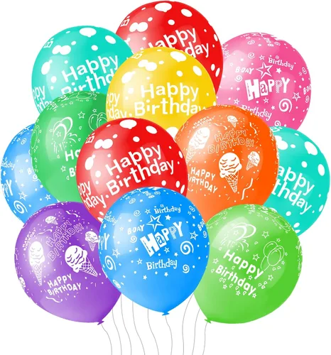 50 unidades de 12 pulgadas, Globos de Feliz Cumpleaños para Hombres y Mujeres, Globos Surtidos para Fiesta, Hermosa Decoración con Flores Impresas