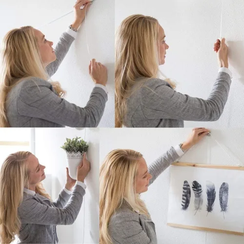 Miniatura 7 de STAS Cliprail - Juego de sistema para colgar cuadros, cubre 9.84 pies de espacio de pared, riel básico para fotos y kit de galería para colgar arte