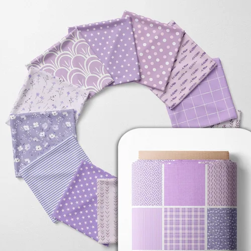 Miniatura 152 de Paquete de tela de algodón de color sólido, 50 cuadrados precortados (8 x 8 x 8 pulgadas), 100% algodón, 120 GSM, fabricado en Türkiye