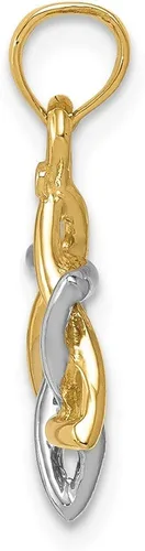 Miniatura 2 de Colgante de oro amarillo y blanco de 14 quilates con diseño de estrella de David de la suerte judía