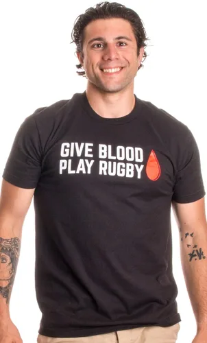 Miniatura 3 de Give Blood, Play Rugby Divertida camiseta de la Unión de Rugby Player Rugger League