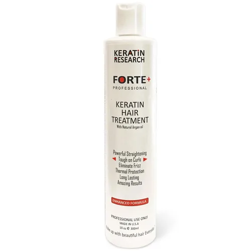 Keratina Forte Brasilera por 10.1 fl oz, con aceite de argán marroquí Tratamiento Que Alisa El Cabello Ahora con Una Fuerza Extra, Fórmula Mejorada